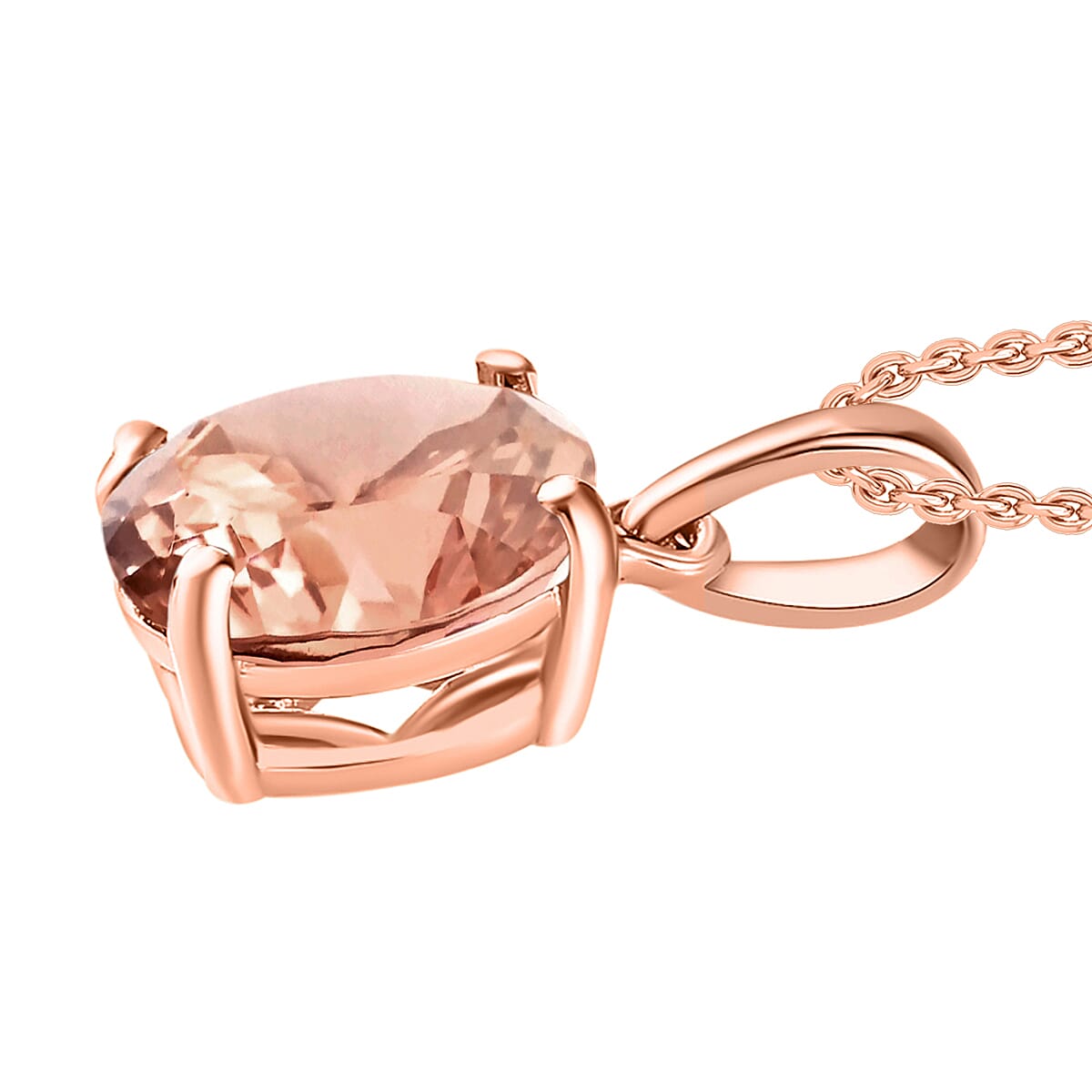 Iliana AAA Pink Morganite 2.40 ctw Solitaire Pendant without Chain in 18K Rose Gold image number 2