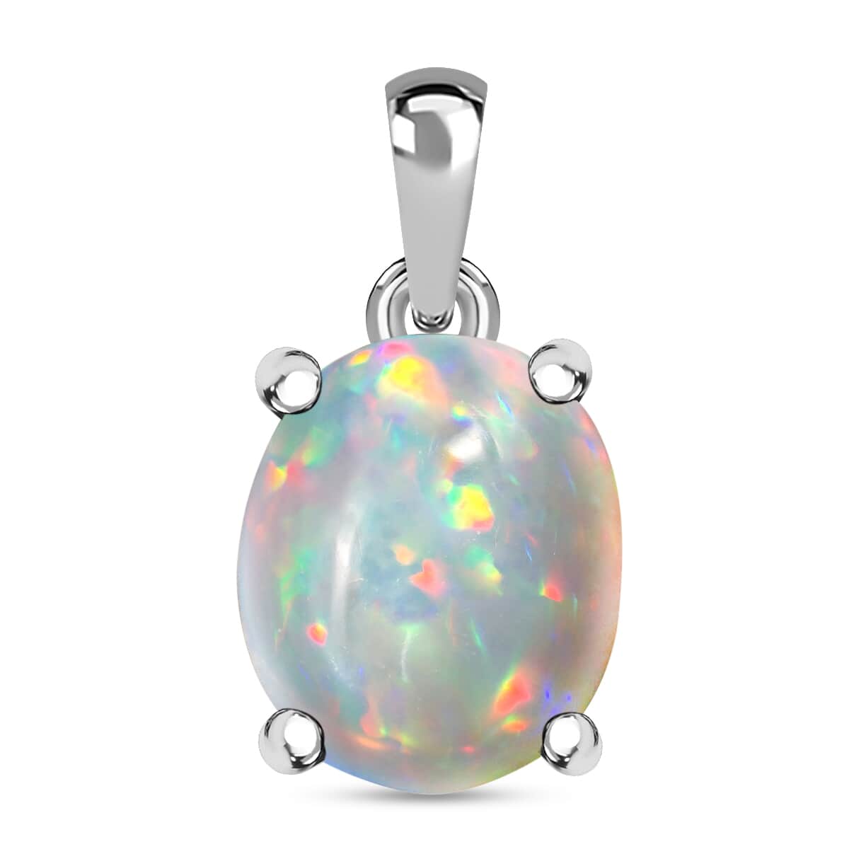 Premium Ethiopian Welo Opal Solitaire Pendant in Platinum Over Sterling Silver 2.40 ctw image number 0