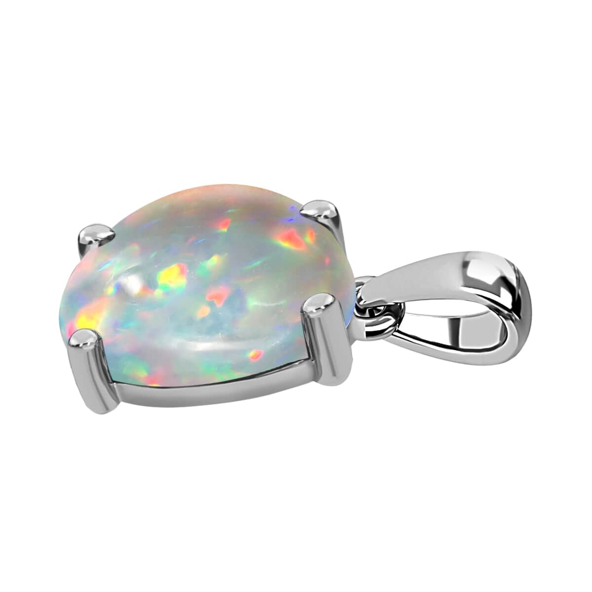 Premium Ethiopian Welo Opal Solitaire Pendant in Platinum Over Sterling Silver 2.40 ctw image number 2