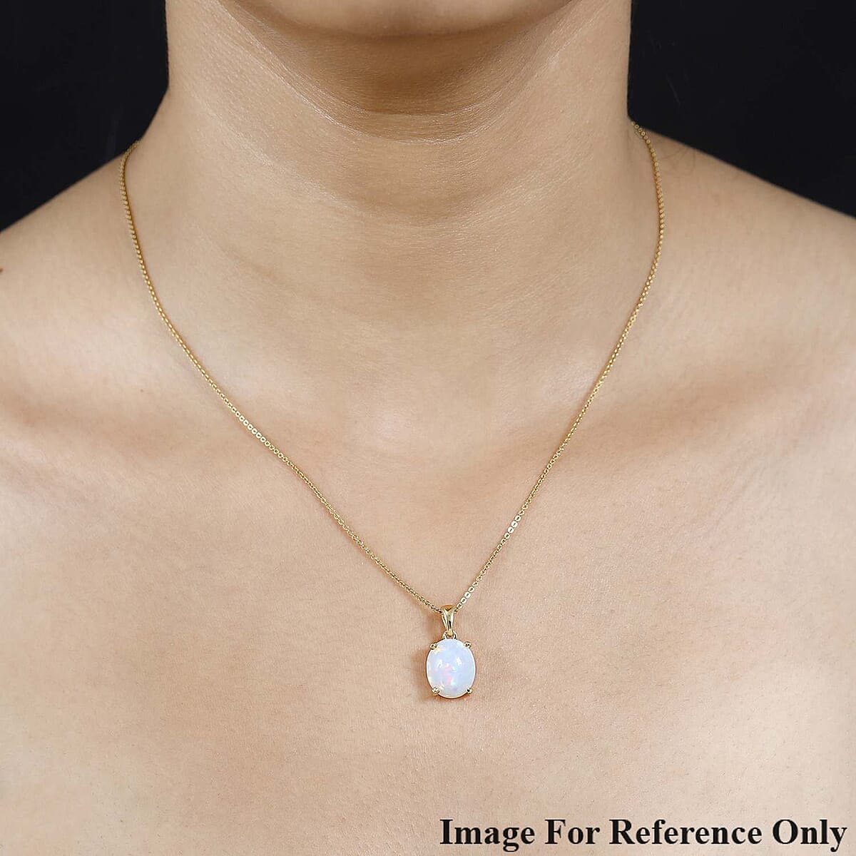 D'Joy Premium Ethiopian Welo Opal 2.40 ctw Solitaire Pendant without Chain in Vermeil Yellow Gold Over Sterling Silver  image number 3