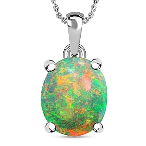 Rhapsody AAAA Ethiopian Welo Opal 2.40 ctw Solitaire Pendant without Chain in 950 Platinum