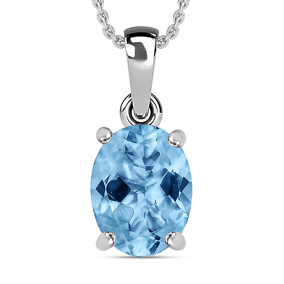 Iliana AAA Santa Maria Aquamarine 5.05 ctw Solitaire Pendant without Chain in 18K White Gold image number 0