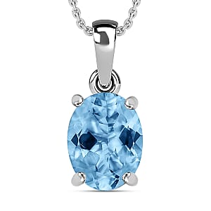 Iliana AAA Santa Maria Aquamarine 5.05 ctw Solitaire Pendant without Chain in 18K White Gold