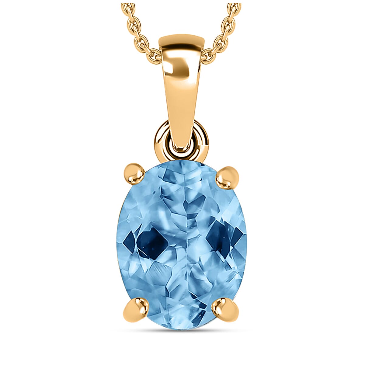 Iliana AAA Santa Maria Aquamarine 5.05 ctw Solitaire Pendant without Chain in 18K Yellow Gold image number 0