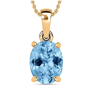 Iliana AAA Santa Maria Aquamarine 5.05 ctw Solitaire Pendant without Chain in 18K Yellow Gold