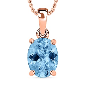Iliana AAA Santa Maria Aquamarine 5.05 ctw Solitaire Pendant without Chain in 18K Rose Gold