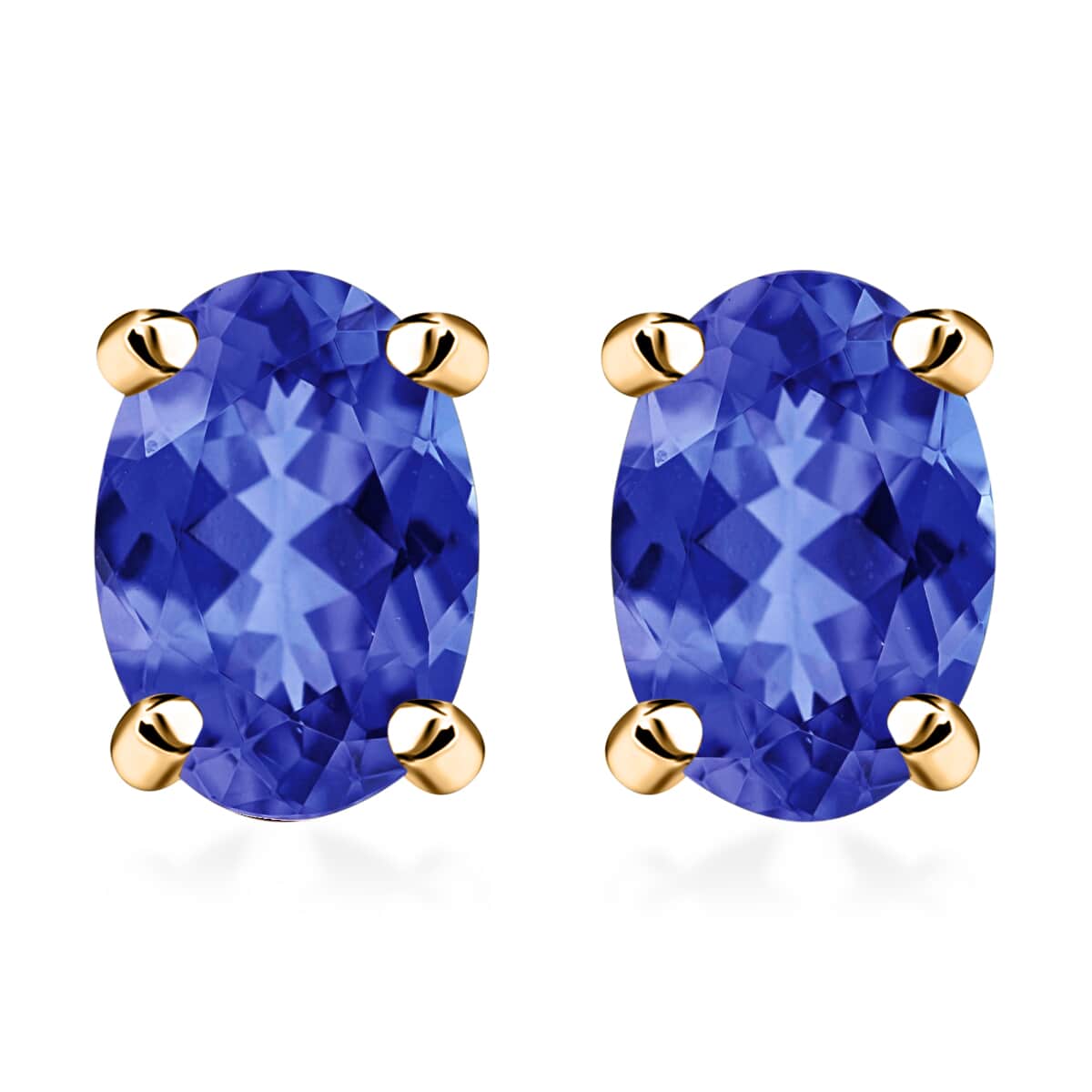 Iliana AAA Tanzanite Solitaire 1.00 ctw Stud Earrings in 18K Yellow Gold image number 0