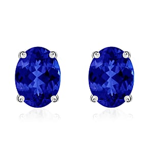 Rhapsody AAAA Tanzanite 1.65 ctw Solitaire Stud Earrings in 950 Platinum (Del. in 10-12 Days)