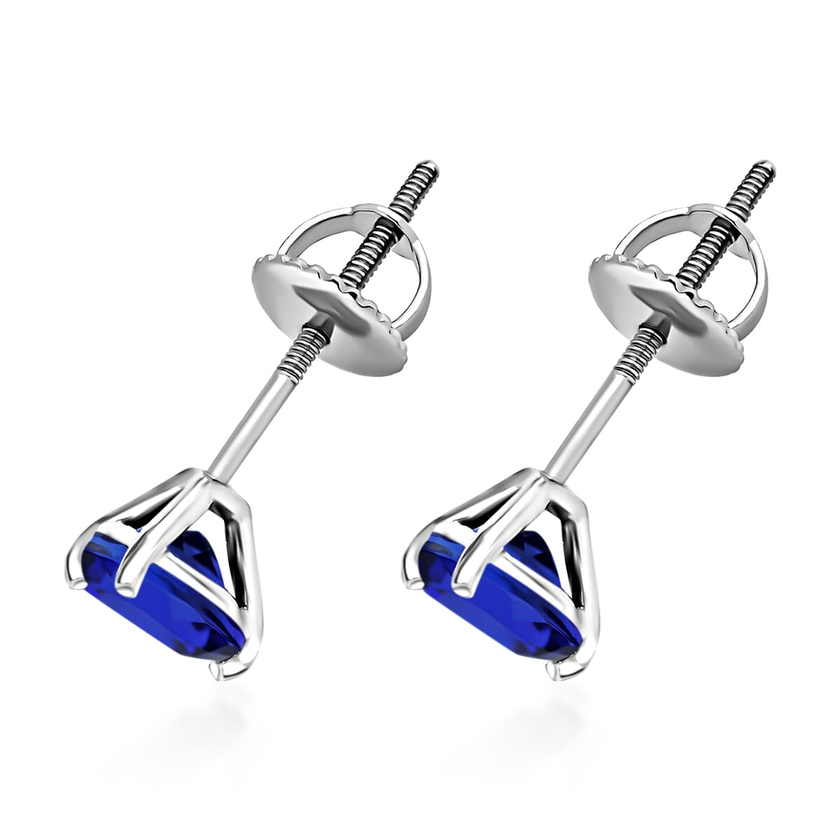 Rhapsody AAAA Tanzanite 1.60 ctw Solitaire Stud Earrings in 950 Platinum image number 2