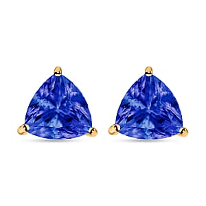 Iliana AAA Tanzanite Solitaire 2.90 ctw Stud Earrings in 18K Yellow Gold