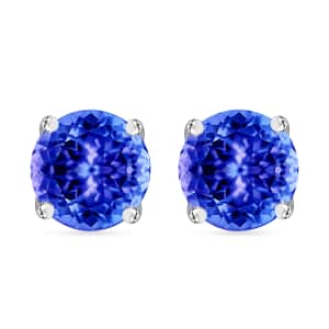 Iliana 18K White Gold AAA Tanzanite Solitaire Stud Earrings 1.80 ctw