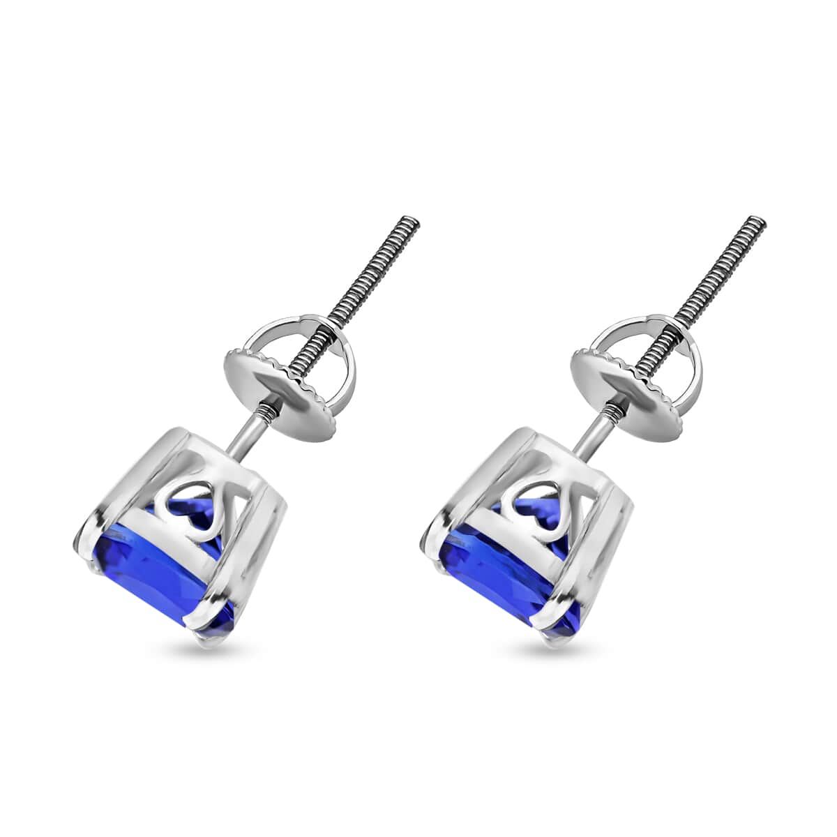 Iliana 18K White Gold AAA Tanzanite Solitaire Stud Earrings 1.80 ctw image number 2