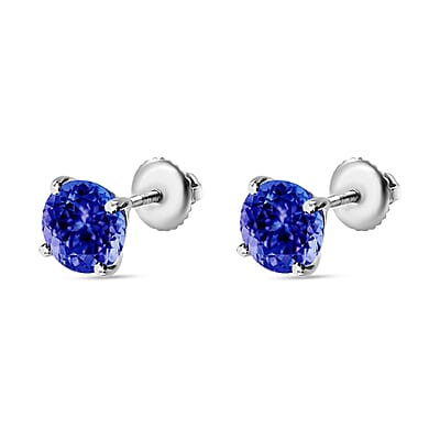 AAAA Tanzanite 2.90 ctw Solitaire Stud Earrings in 950 Platinum