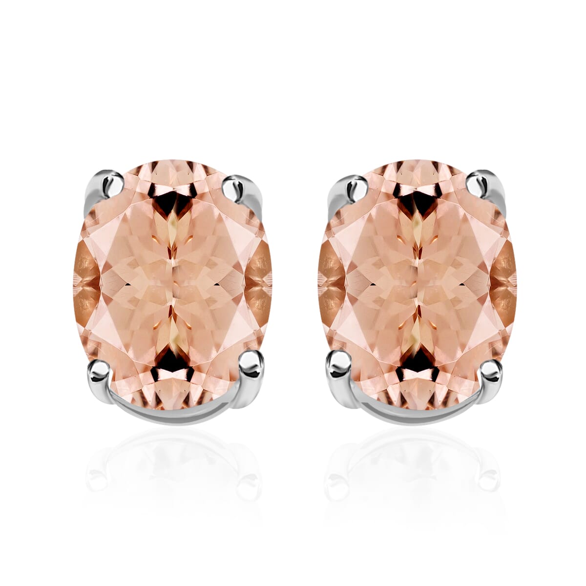 Premium Marropino Morganite 2.60 ctw Solitaire Stud Earrings in Vermeil Yellow Gold Over Sterling Silver image number 0