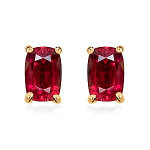 Luxoro Premium Ouro Fino Rubellite 1.25 ctw Solitaire Stud Earrings in 14K Yellow Gold