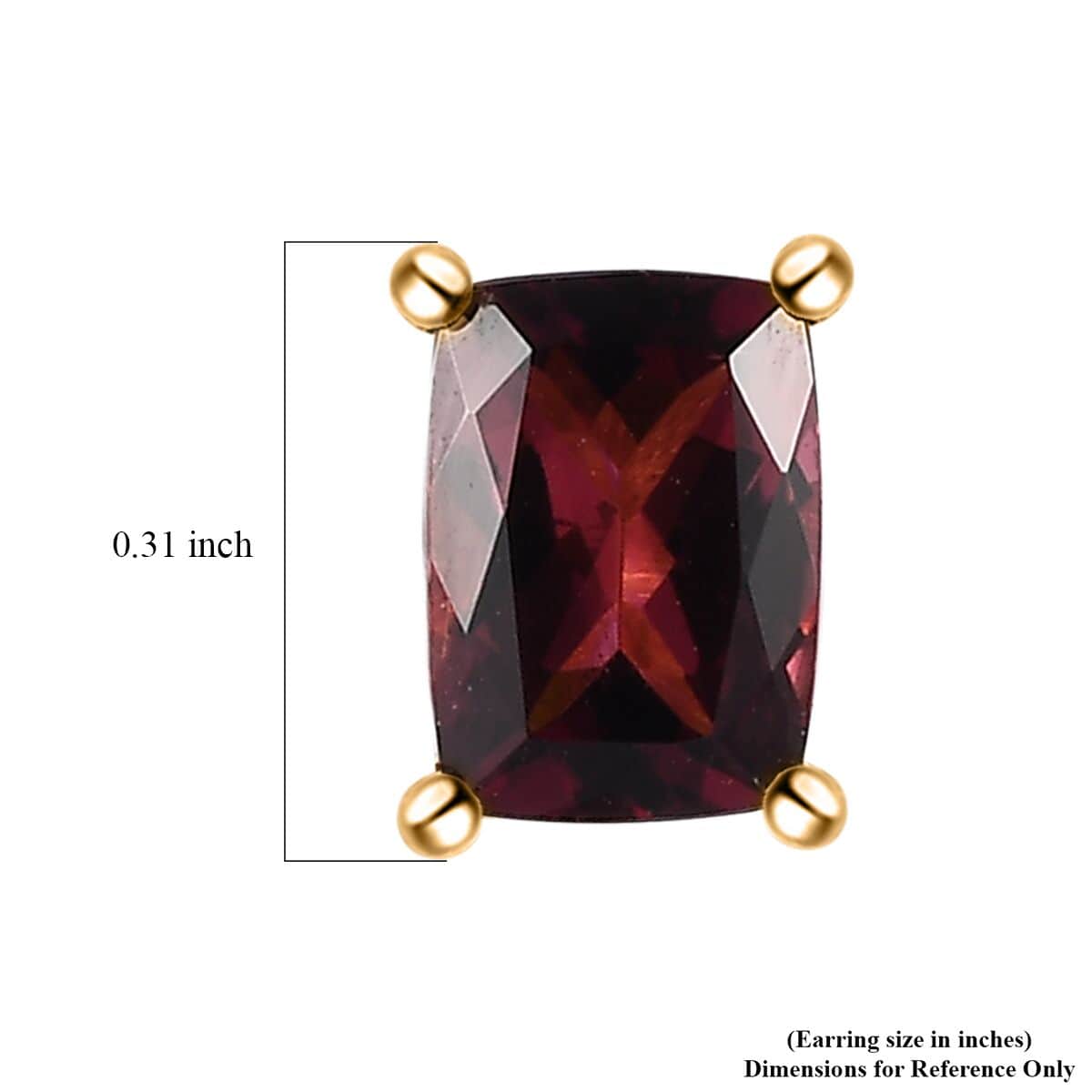 Premium Ouro Fino Rubellite 2.00 ctw Solitaire Stud Earrings in Vermeil Yellow Gold Over Sterling Silver image number 4