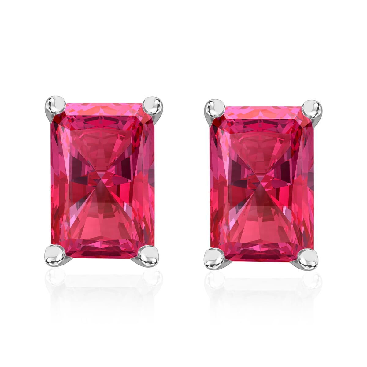 Premium Ouro Fino Rubellite 1.20 ctw Solitaire Stud Earrings in Yellow Gold Over Sterling Silver image number 0