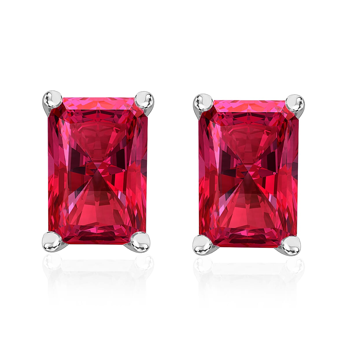 Rhapsody AAAA Ouro Fino Rubellite 1.25 ctw Solitaire Stud Earrings in 950 Platinum image number 0