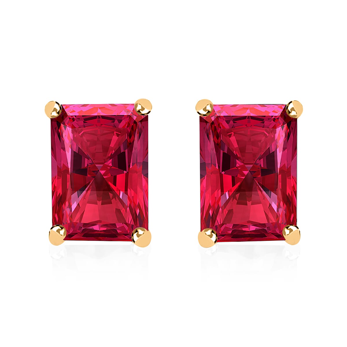Luxoro AAA Ouro Fino Rubellite 2.50 ctw Solitaire Stud Earrings 14K Yellow Gold image number 0