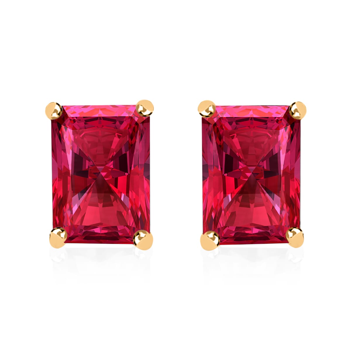 Iliana AAA Ouro Fino Rubellite 2.50 ctw Solitaire Stud Earrings in 18K Yellow Gold image number 0