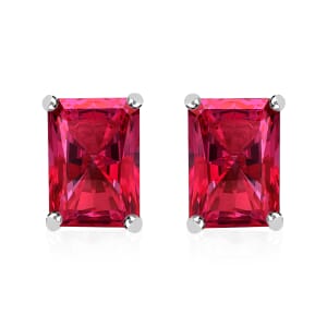 Rhapsody AAAA Ouro Fino Rubellite 2.50 ctw Solitaire Stud Earrings in 950 Platinum