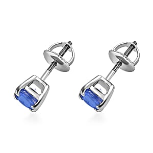 D'Joy Kanchanaburi Blue Sapphire 1.20 ctw  Earrings in Platinum Over Sterling Silver