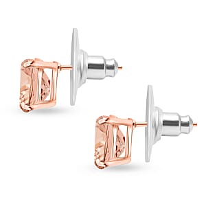 Luxoro Premium Pink Morganite 2.60 ctw Solitaire Stud Earrings 14K Rose Gold (Del. in 10-12 Days)