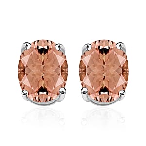 AAAA Pink Morganite 2.60 ctw Solitaire Stud Earrings in 950 Platinum