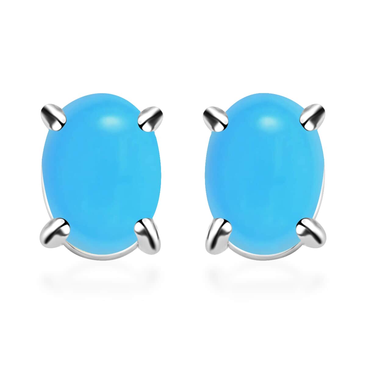 Iliana AAA Sleeping Beauty Turquoise 1.70 ctw Solitaire Stud Earrings in 18K White Gold image number 0