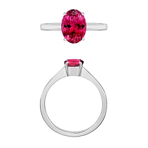 Luxoro Premium Ouro Fino Rubellite 1.30 ctw Solitaire Ring in 14K White Gold (Size 4.0) 4 Grams (Del. in 10-12 Days)