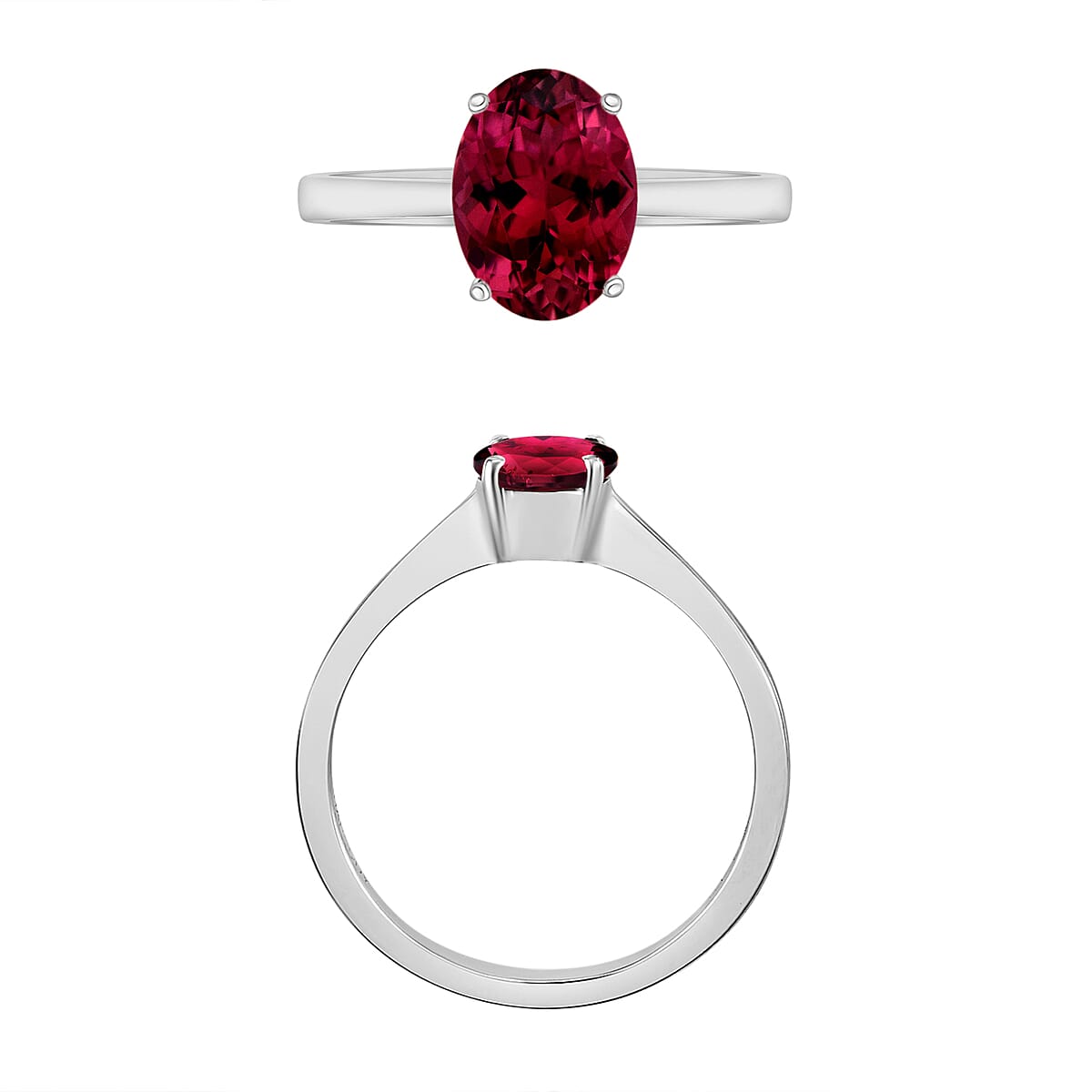 Rhapsody AAAA Ouro Fino Rubellite 1.30 ctw Solitaire Ring in 950 Platinum (Size 11.0) 5.50 Grams image number 3