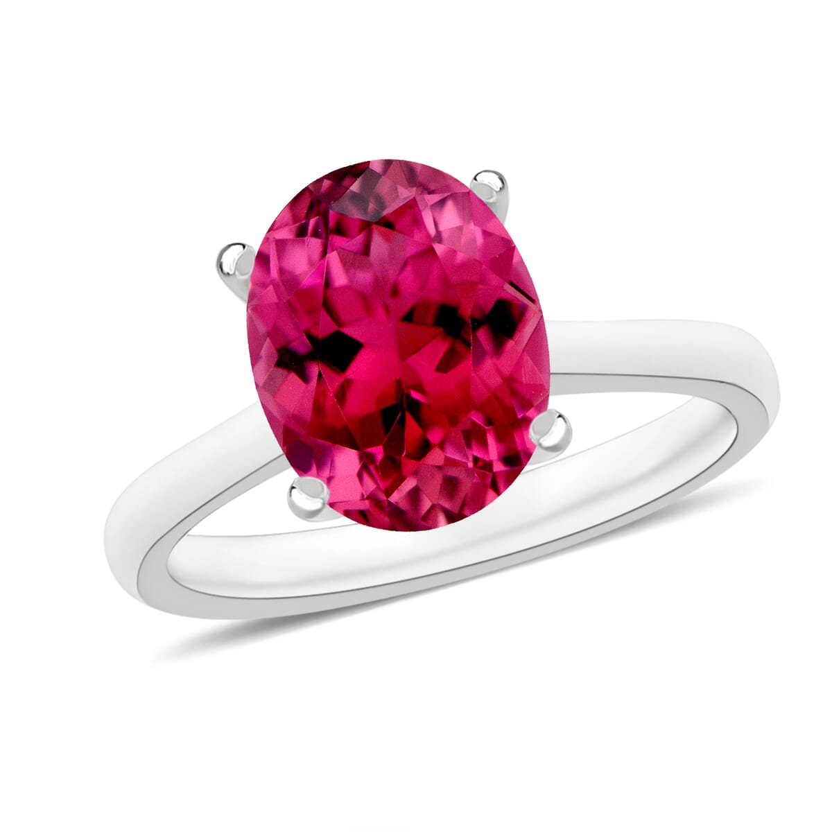 Luxoro Premium Ouro Fino Rubellite 2.50 ctw Solitaire Ring in 14K White Gold (Size 11.0) 4 Grams image number 0