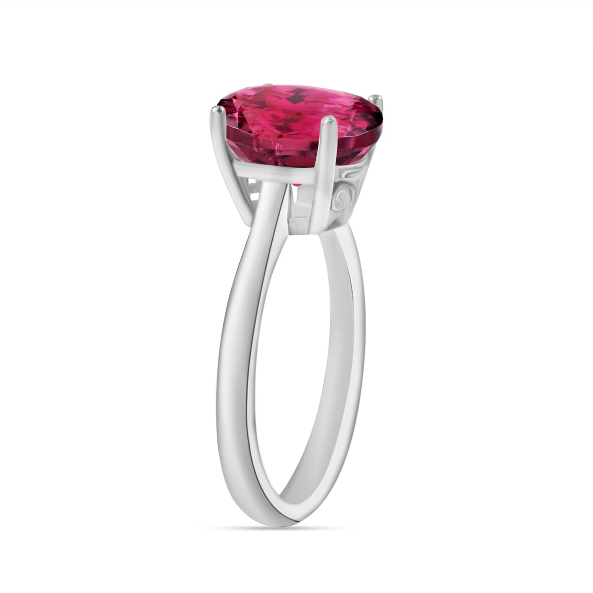 Luxoro Premium Ouro Fino Rubellite 2.50 ctw Solitaire Ring in 14K White Gold (Size 11.0) 4 Grams image number 2
