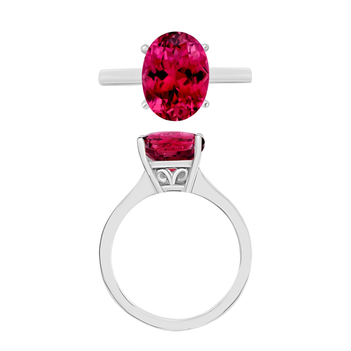 Iliana AAA Ouro Fino Rubellite 2.50 ctw Solitaire Ring in 18K White Gold (Size 10.5) 5.50 Grams image number 3