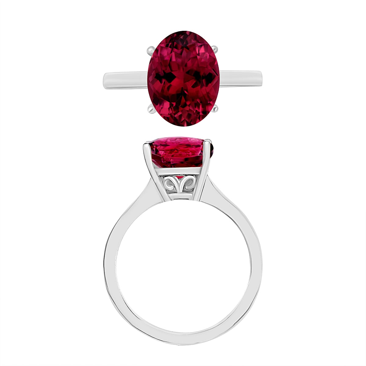 Rhapsody AAAA Ouro Fino Rubellite 2.50 ctw Solitaire Ring in 950 Platinum (Size 11.0) 5.50 Grams (Del. in 10-12 Days) image number 2