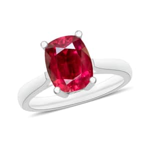 Premium Ouro Fino Rubellite Solitaire Ring in Vermeil Yellow Gold Over Sterling Silver (Size 4.0) 1.35 ctw