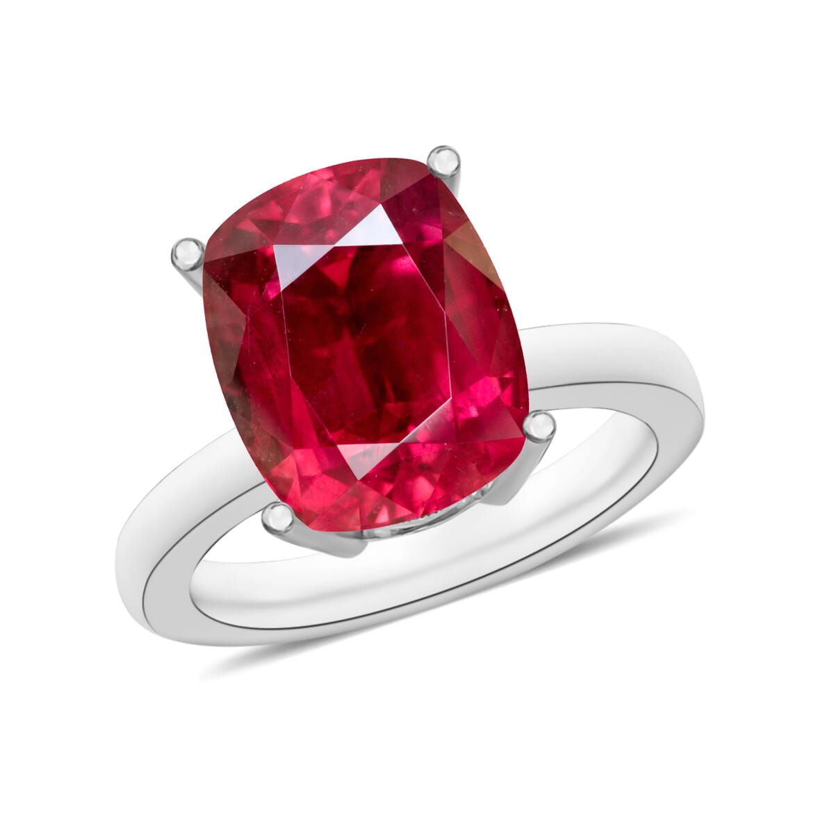 Premium Ouro Fino Rubellite 3.20 ctw Solitaire Ring in Platinum Over Sterling Silver (Size 4.5) image number 0