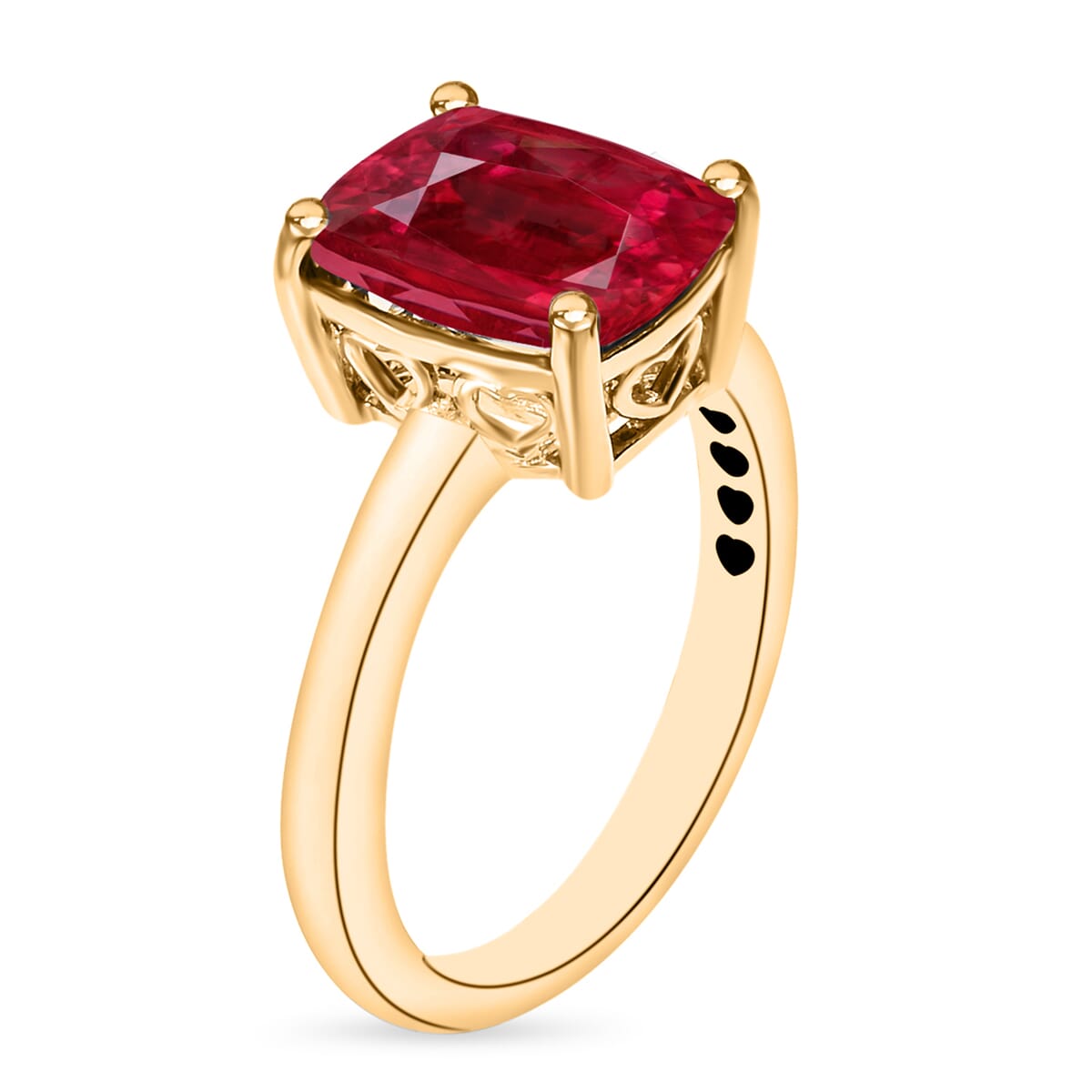 Luxoro AAA Ouro Fino Rubellite 3.20 ctw Solitaire Ring in 14K Yellow Gold (Size 8.0) 4 Grams image number 2