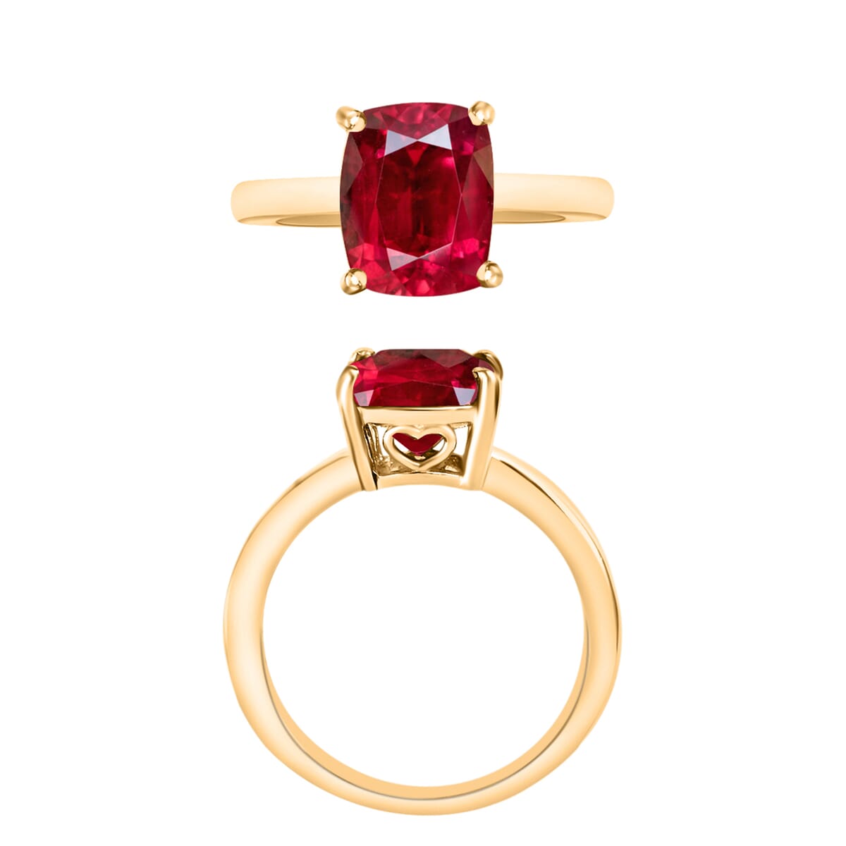 Luxoro AAA Ouro Fino Rubellite 3.20 ctw Solitaire Ring in 14K Yellow Gold (Size 8.0) 4 Grams image number 3