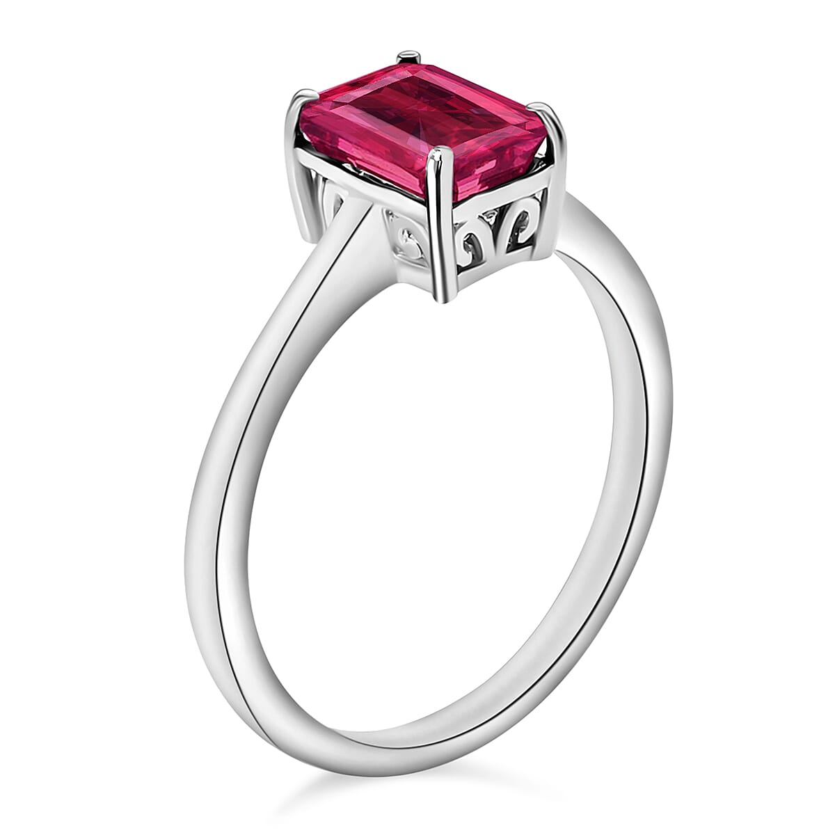 Luxoro 14K White Gold AAA Ouro Fino Rubellite Solitaire Ring (Size 4.5) (4 g) 1.35 ctw (Del. in 10-12 Days) image number 2