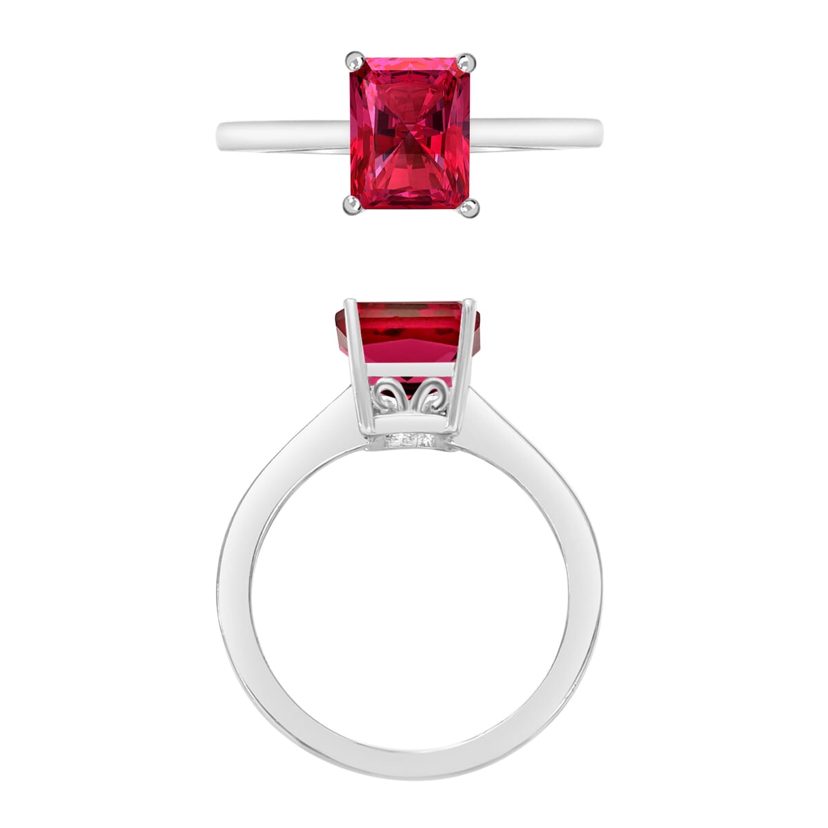 Luxoro 14K White Gold AAA Ouro Fino Rubellite Solitaire Ring (Size 9.0) (4 g) 1.35 ctw image number 3