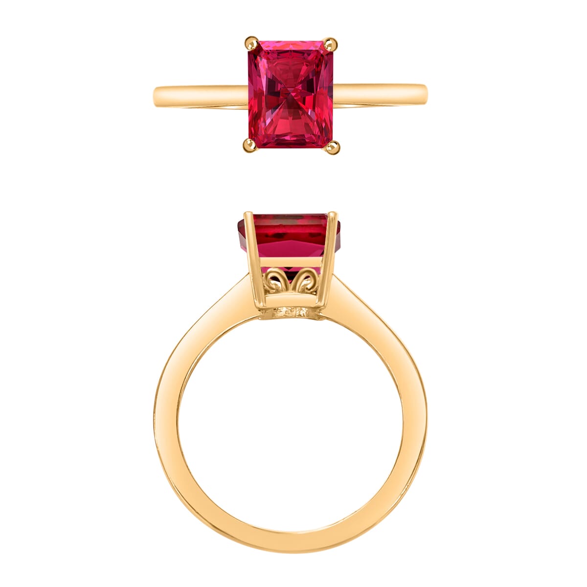 Luxoro 14K Yellow Gold AAA Ouro Fino Rubellite Solitaire Ring (Size 5.0) 4 Grams 1.35 ctw image number 3