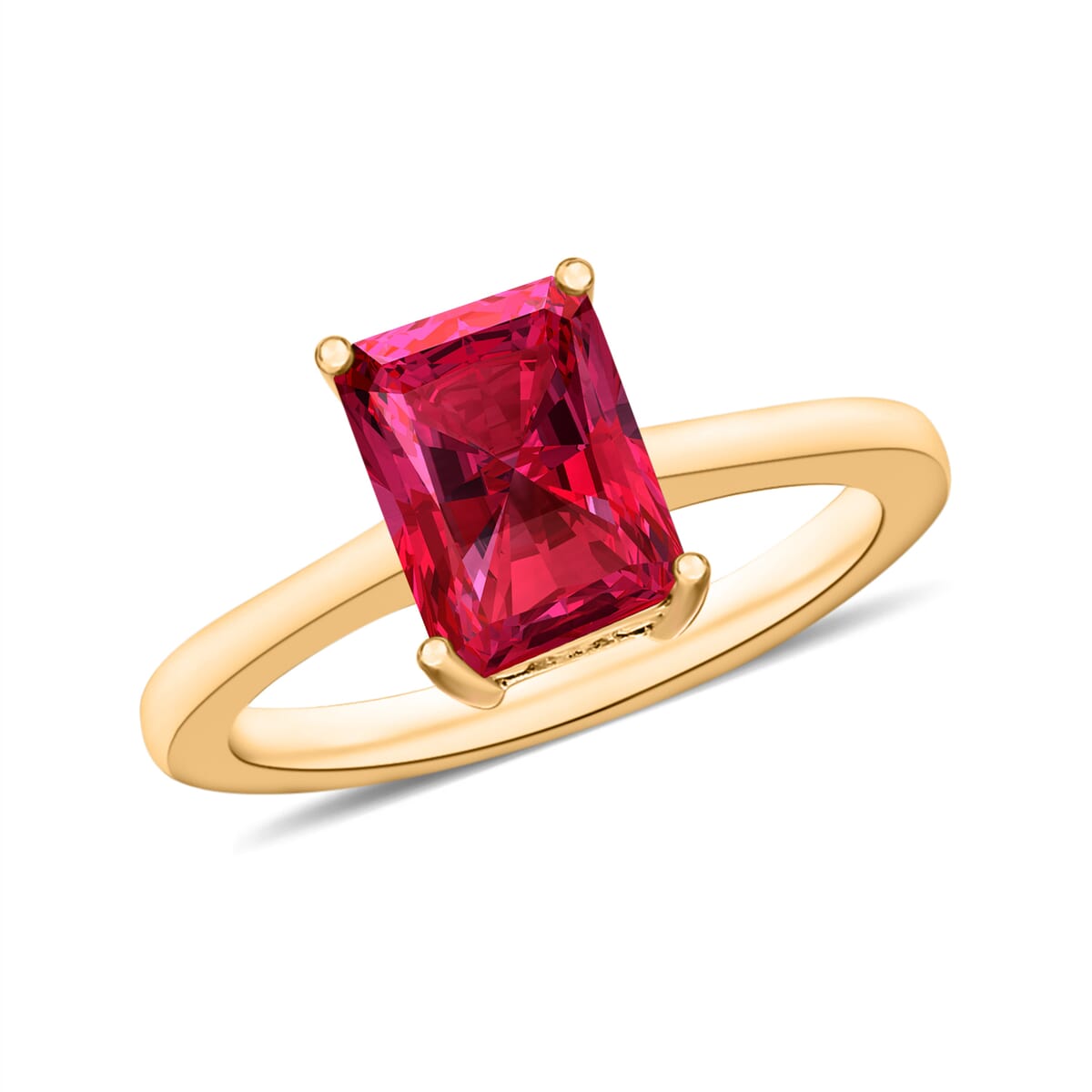 Luxoro 14K Yellow Gold AAA Ouro Fino Rubellite Solitaire Ring (Size 5.5) 4 Grams 1.35 ctw image number 0