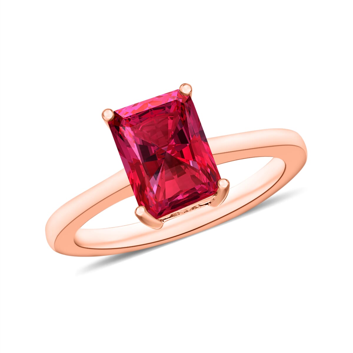 Luxoro 14K Rose Gold AAA Ouro Fino Rubellite Solitaire Ring (Size 10.0) 4 Grams 1.35 ctw image number 0
