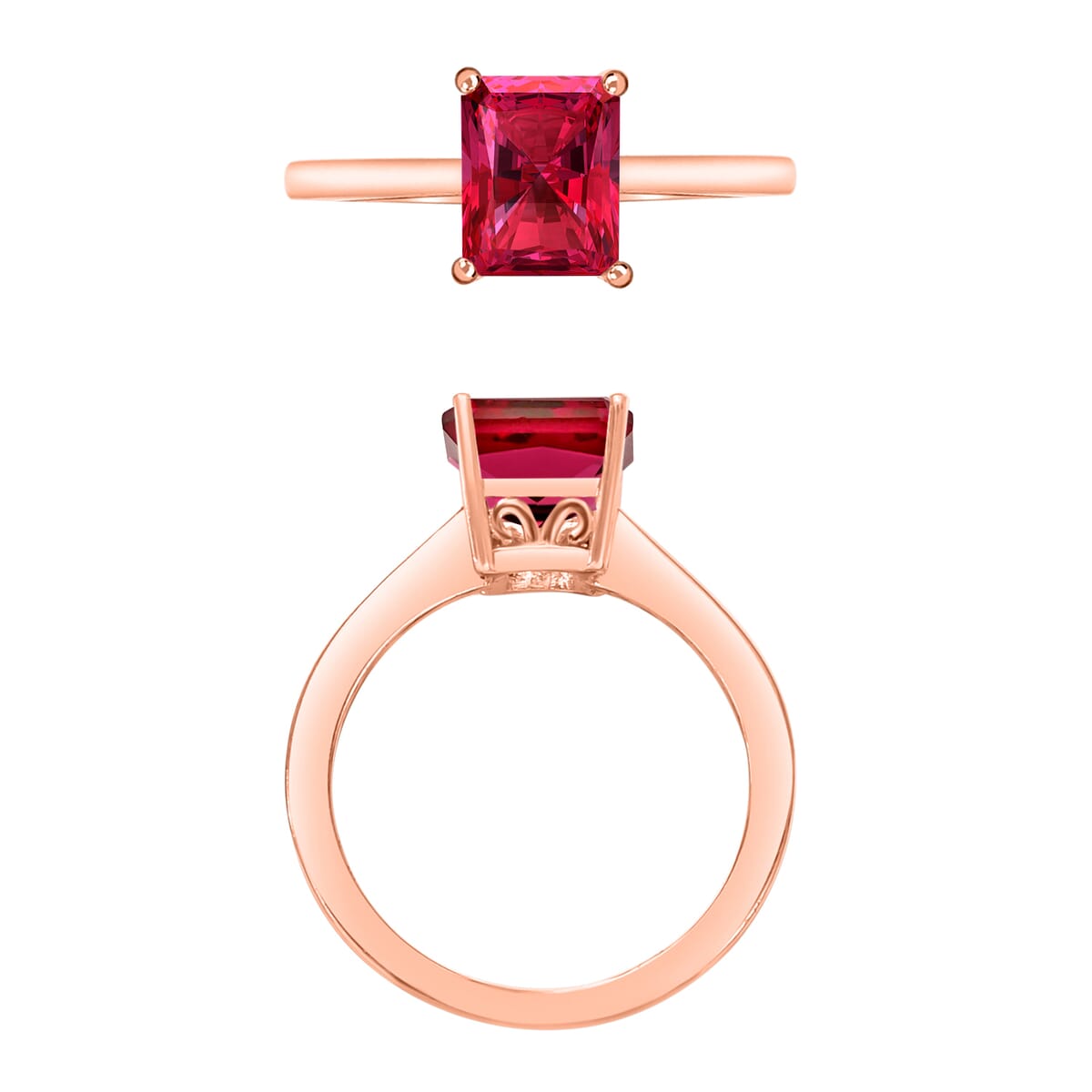 Luxoro 14K Rose Gold AAA Ouro Fino Rubellite Solitaire Ring (Size 10.0) 4 Grams 1.35 ctw image number 3