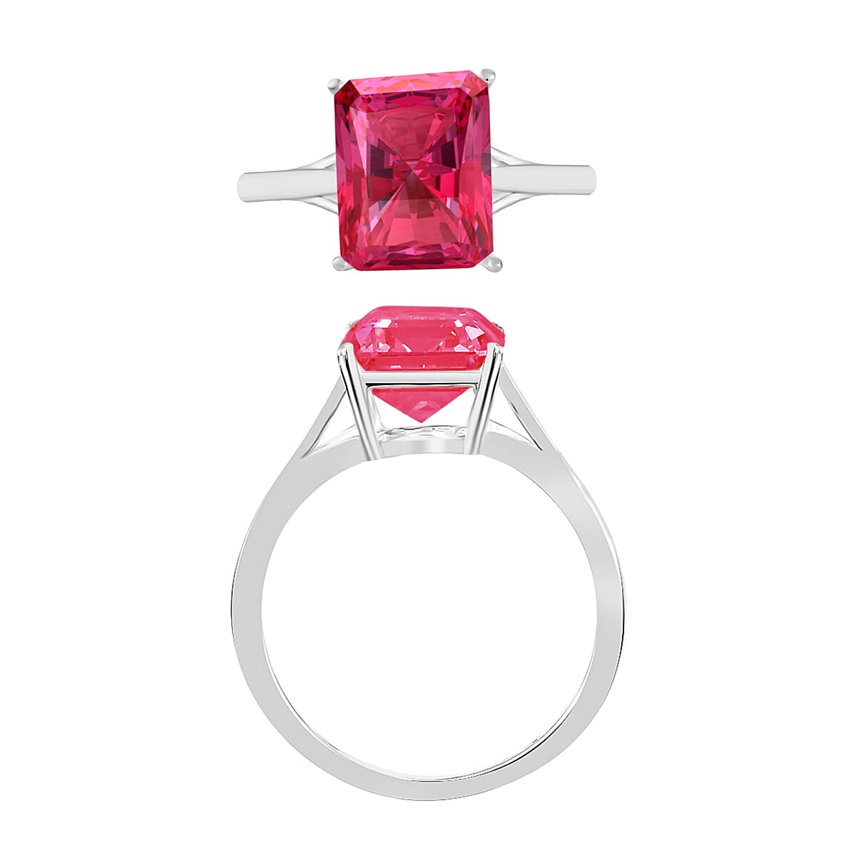 Premium Ouro Fino Rubellite 3.20 ctw Solitaire Ring in Platinum Over Sterling Silver (Size 8.0) (Del. in 10-12 Days) image number 3