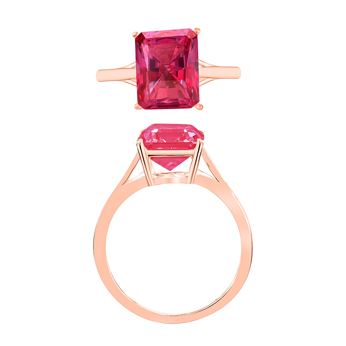Premium Ouro Fino Rubellite 3.20 ctw Solitaire Ring in Vermeil Rose Gold Over Sterling Silver (Size 5.0) (Del. in 10-12 Days) image number 3