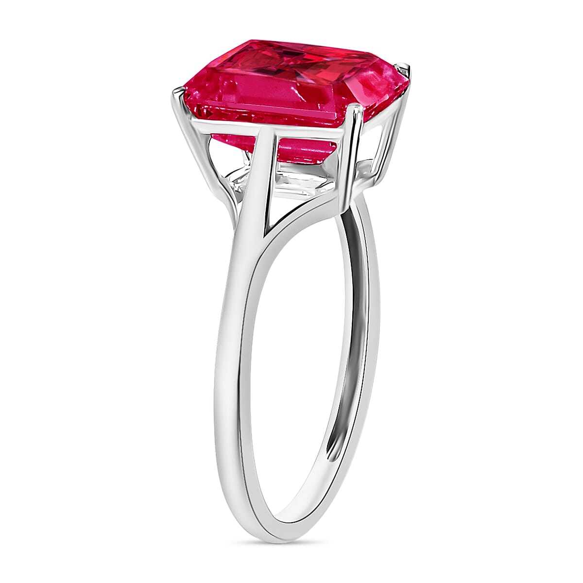 Luxoro AAA Ouro Fino Rubellite 3.20 ctw Solitaire Ring in 14K White Gold (Size 5.0) 4 Grams (Del. in 10-12 Days) image number 2