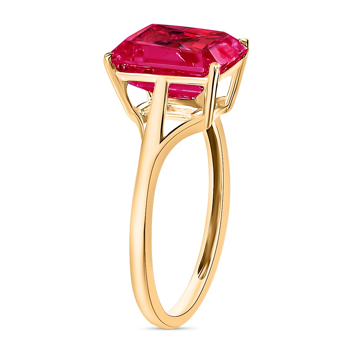 Luxoro AAA Ouro Fino Rubellite 3.20 ctw Solitaire Ring in 14K Yellow Gold (Size 8.0) 4 Grams (Del. in 10-12 Days) image number 2