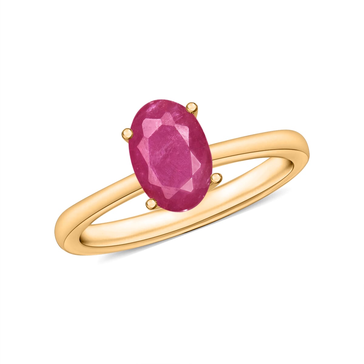 Luxoro Premium Mozambique Ruby 1.10 ctw Solitaire Ring in 14K Yellow Gold (Size 10.0) 4 Grams image number 0